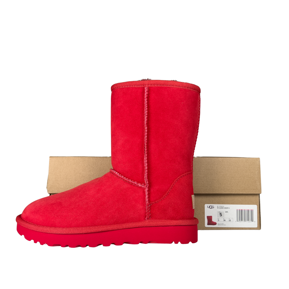 UGG® Classic Short II Samba Red - Size 5 Women's New In Box | eBay