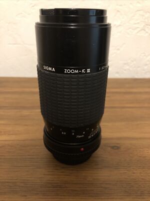 SIGMA ZOOM-K III 1:3.5-4.5 f=75-210mm Multi Coated Lens 52mm for