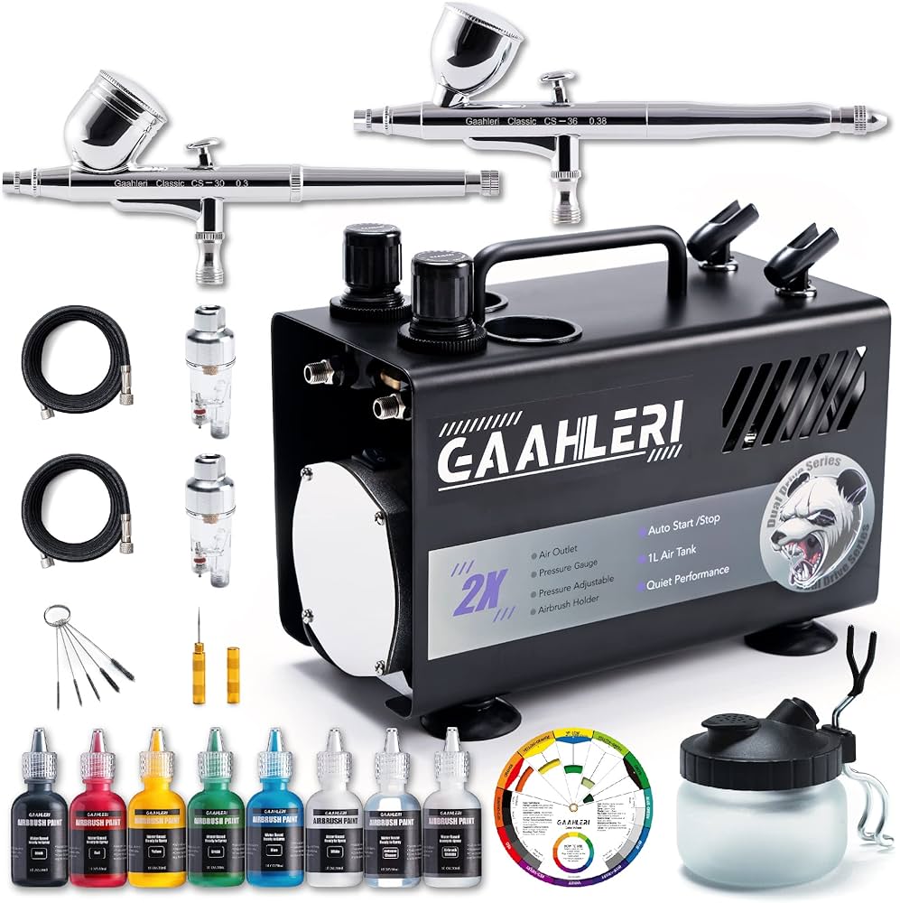 Amazon | Gaahleri エアブラシキット コンプレッサーエアタンク付き 1L
