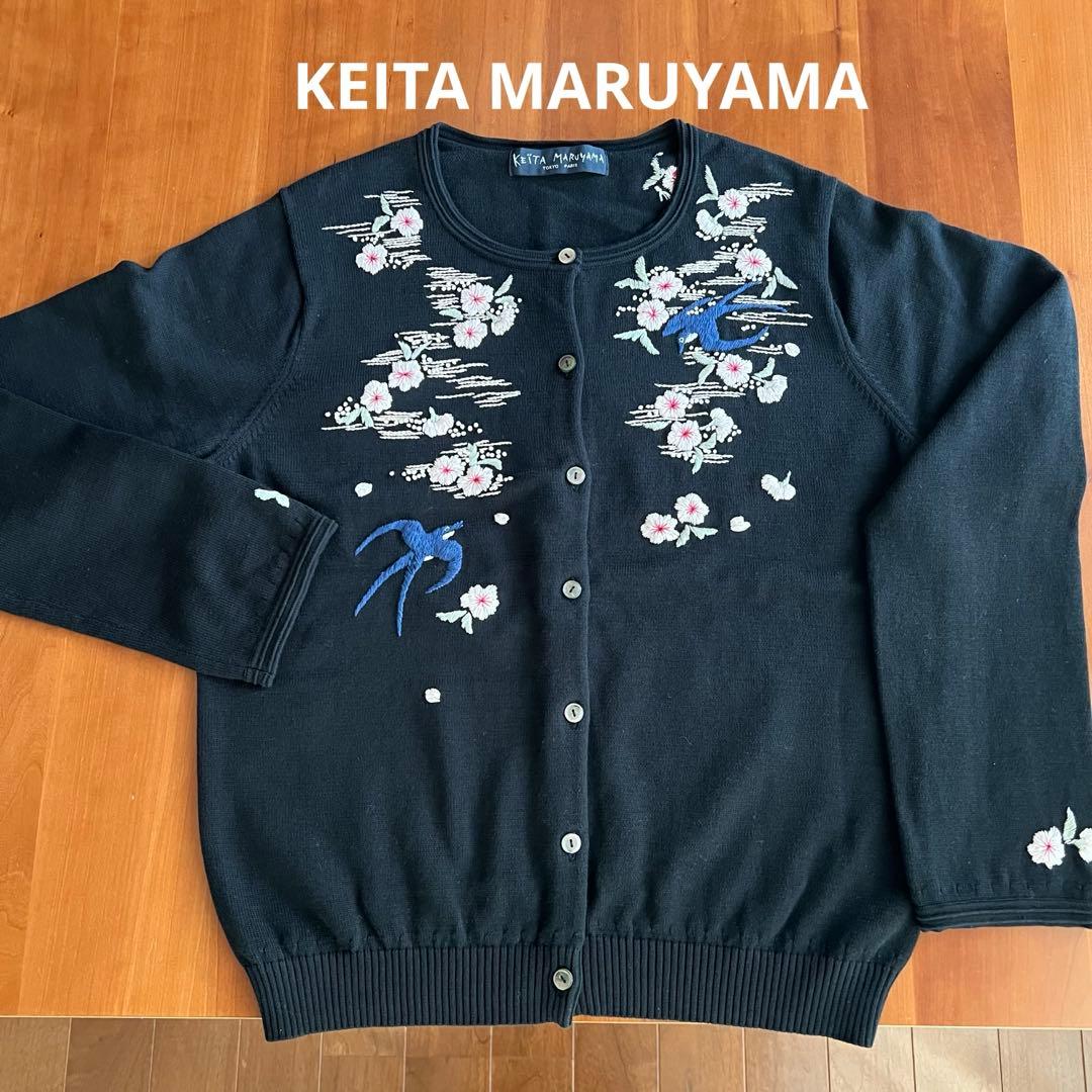 ケイタマルヤマ　桜刺繍　カーディガン　ブラック HOT INFORMATION vol.28