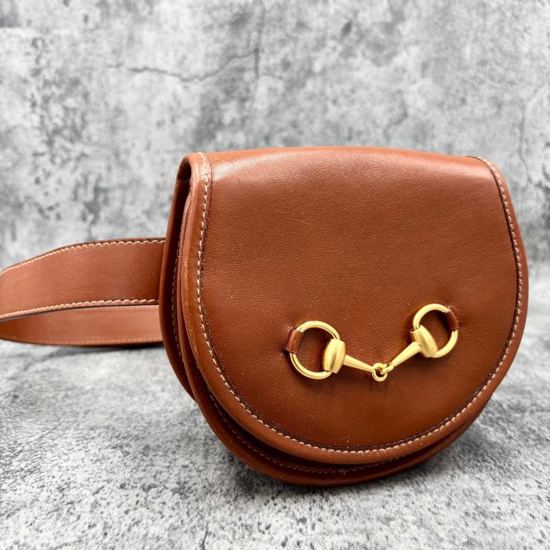 ✨極美品✨GUCCI ホースビット ボディバッグ ウエスト レザー ブラウン GUCCI（グッチ） （未使用 展示品）グッチ ホースビット 1955 ラウンド