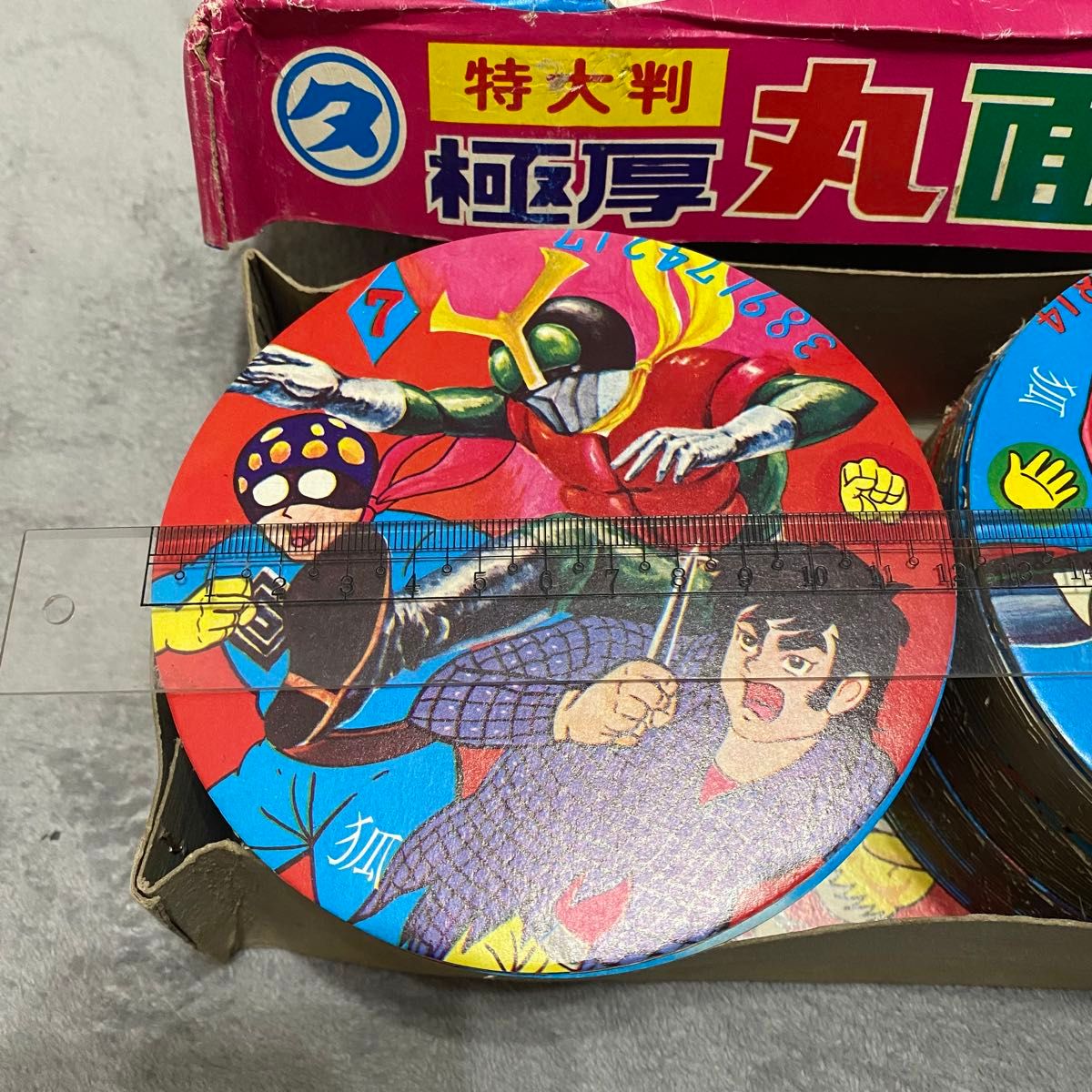 激レア】特大判 極厚丸面子 メンコ 昭和レトロ 100枚入り 当時物